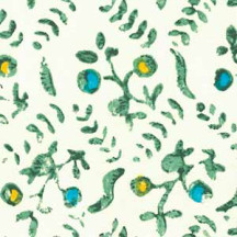 Blue and Yellow Stamped Flowers Italian Print Paper ~ Rossi Italy
